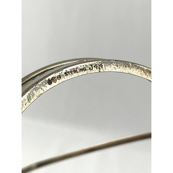 VTG Etched Cut Glass Candy Dish Small Basket Holder Sterling J44 - Picture 5 of 15